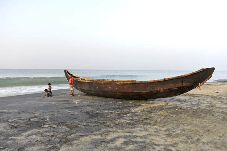 Varkala boat on the beach