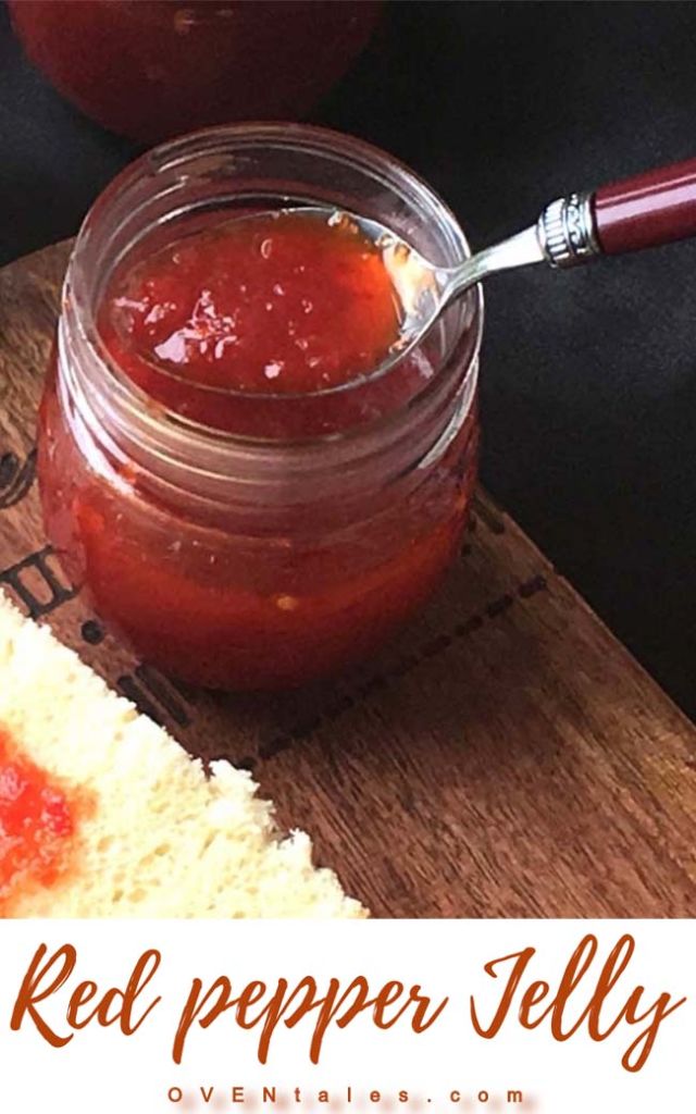 Sweet , tangy and spicy Red Pepper Jelly 