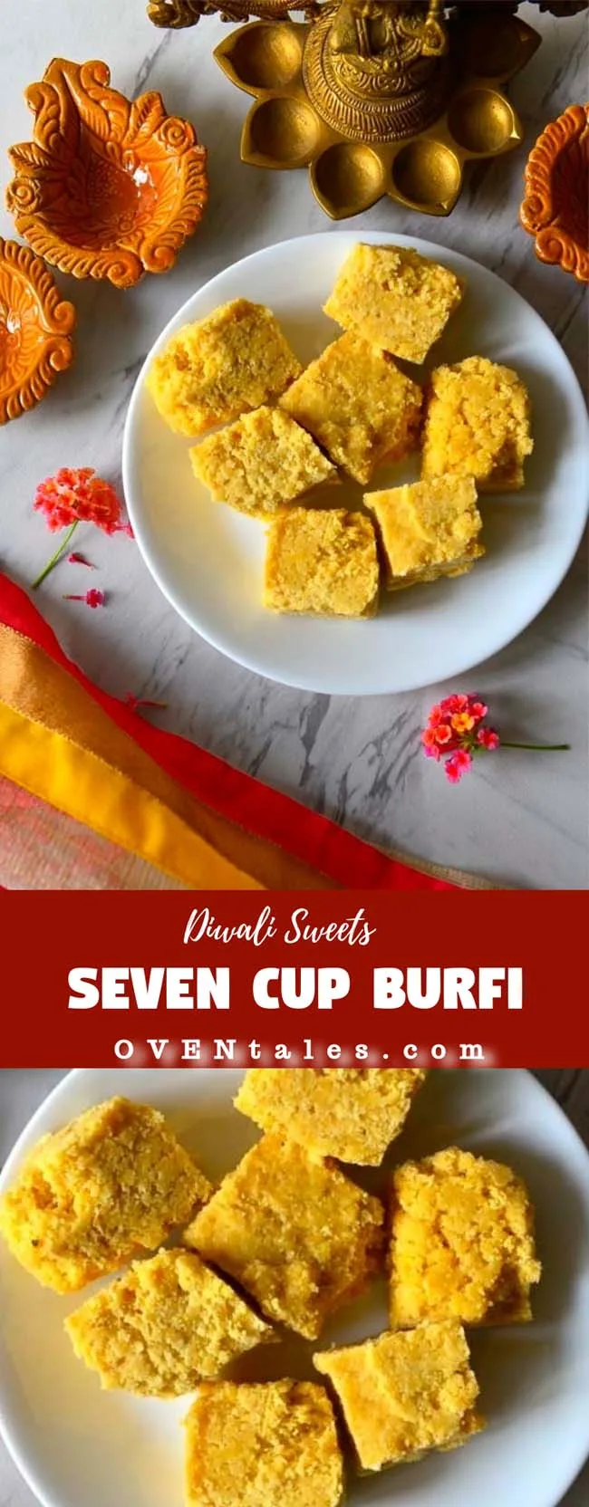 Seven Cups Burfi - Indian fudge made with chickpea flour