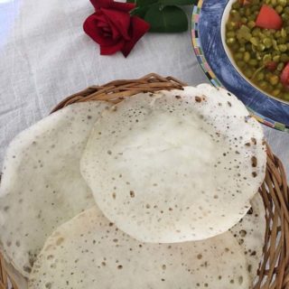 Palappam , the lacy pancakes from Kerala made with fermented rice batter