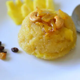 Pineapple Kesari - Dessert made with semolina and pineapple