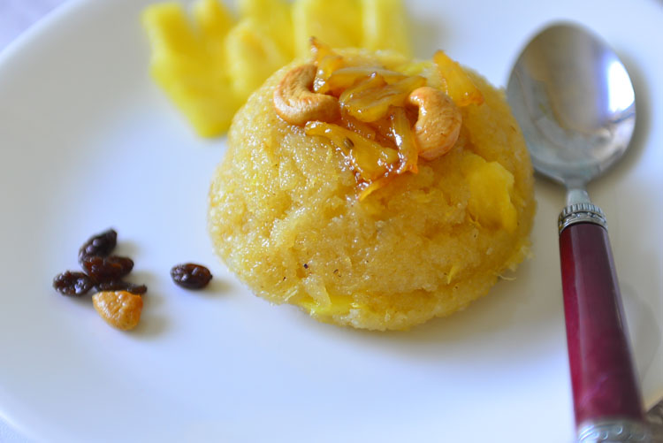 Pineapple Kesari - Dessert made with semolina and pineapple