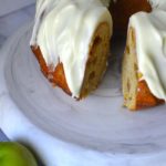 Caramel Apple Pound Cake with tangy cream cheese glaze