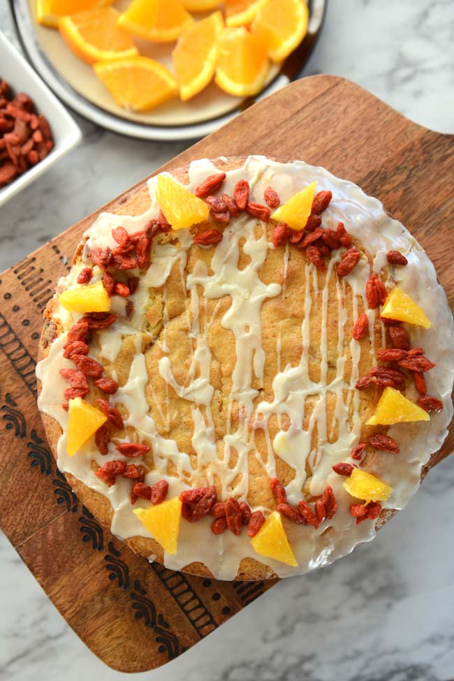 A delicious citrus cake with the goodness of  goji berries