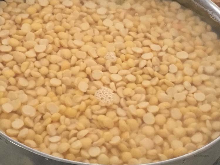 Lentils soaking for Parippu Vada