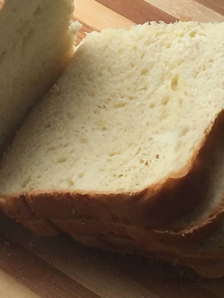 Slices of bread showing the soft and airy crumb.