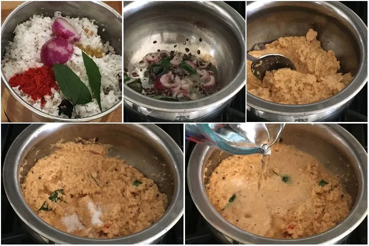 Making Spicy Red Coconut Chutney