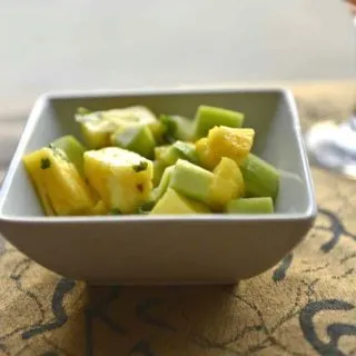 An easy vegan summer salad - Pineapple Cucumber Salad