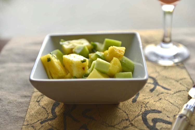 An easy vegan summer salad - Pineapple Cucumber Salad