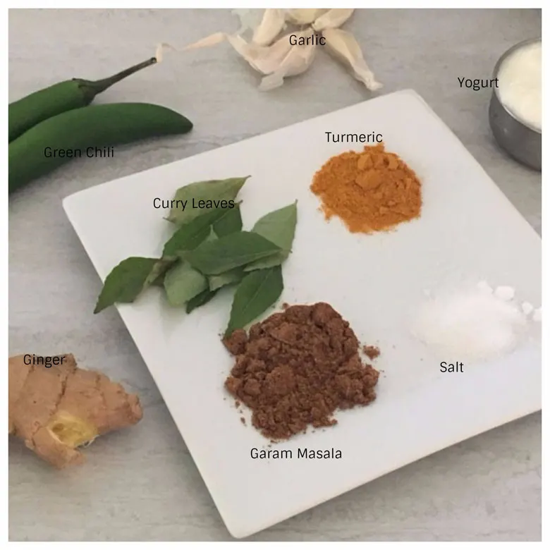 Curry Leaf Chicken Ingredients