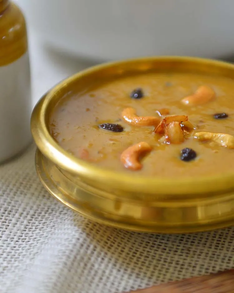 Parippu Payasam - A dessert made with mung beans , jaggery and coconut milk