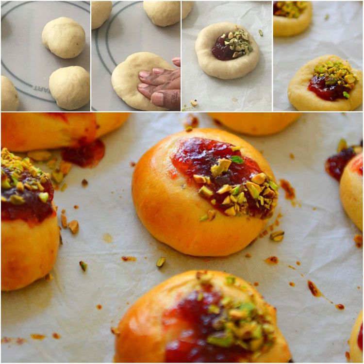 Steps to making decorated Pulla buns 