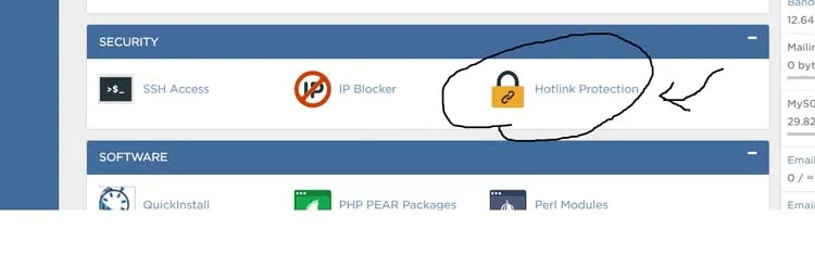 CPanel hotlink protection