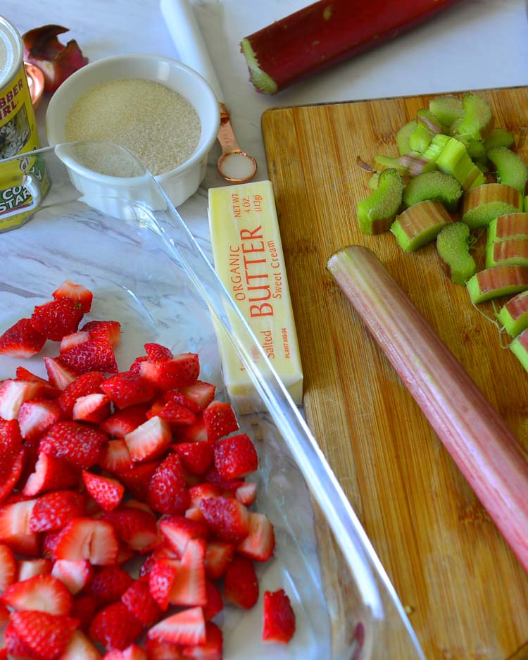 Ingredients For Strawberry Rhubarb Crumble