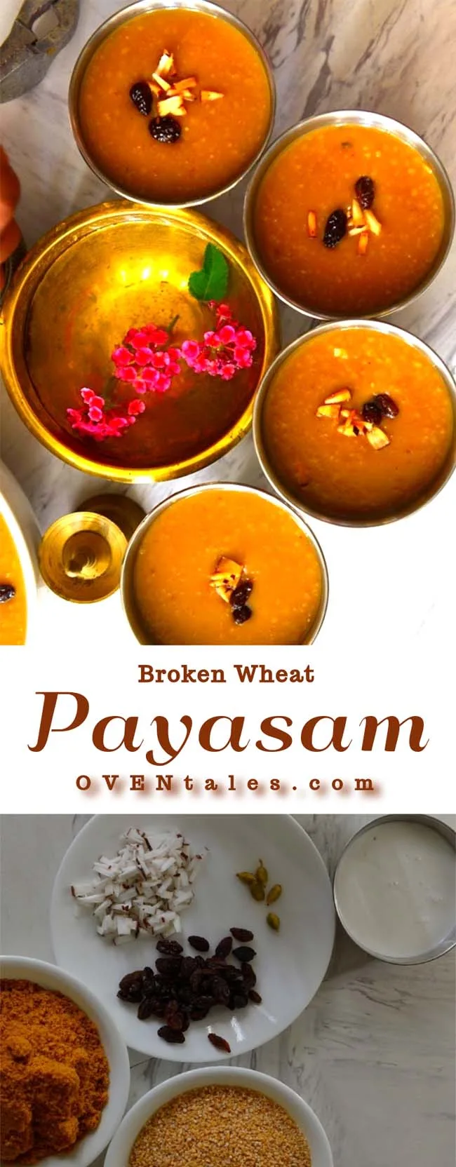 Broken wheat payasam or gothambu pradhaman