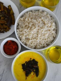 A Kerala meal with Pineapple Pachadi