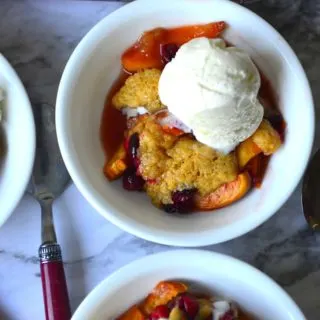 Easy Cranberry And Peach Cobbler - Easy No fail From Scratch Recipe