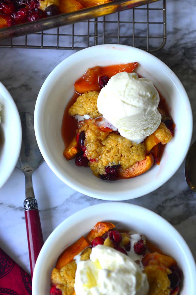 Easy Cranberry And Peach Cobbler - Easy No fail From Scratch Recipe