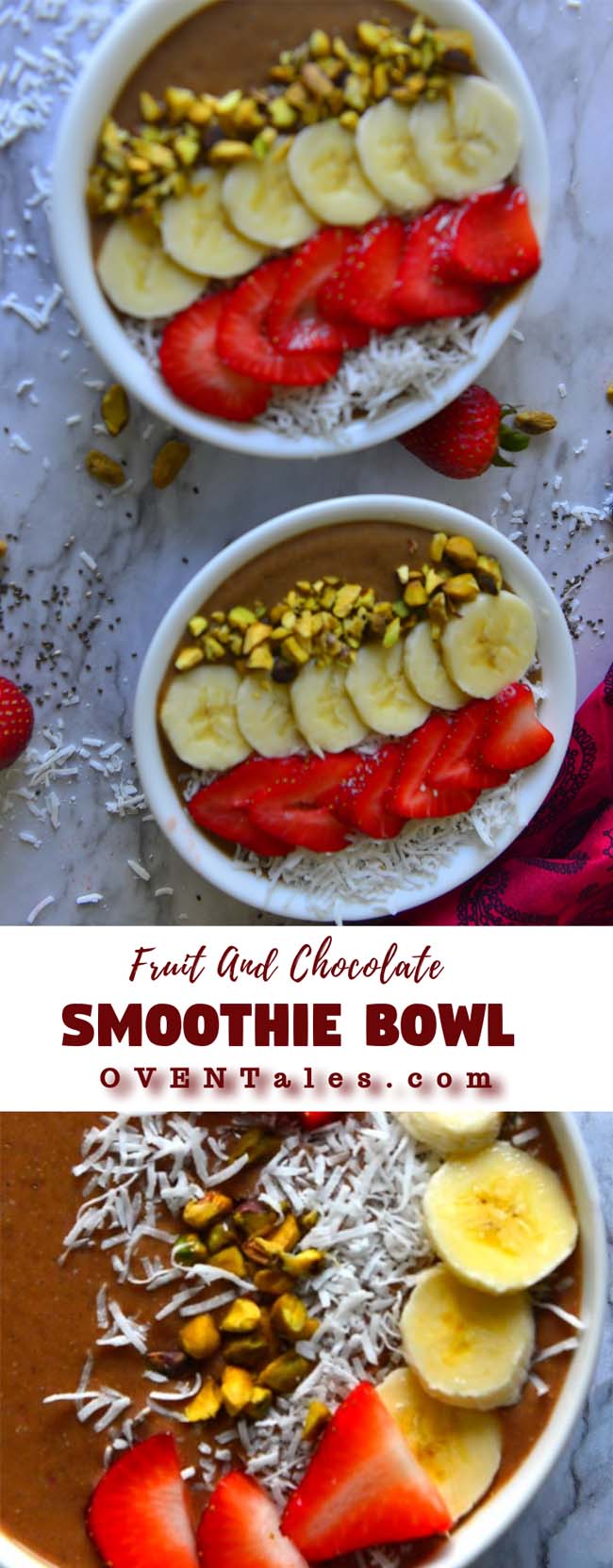 Fruit And Chocolate Smoothie Bowl