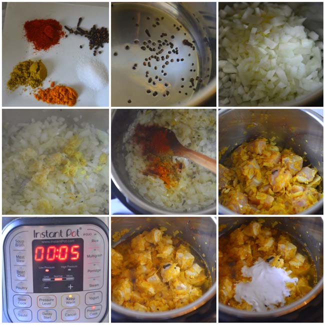 Making Easy Chicken Curry With Vegetables In Pressure Cooker 