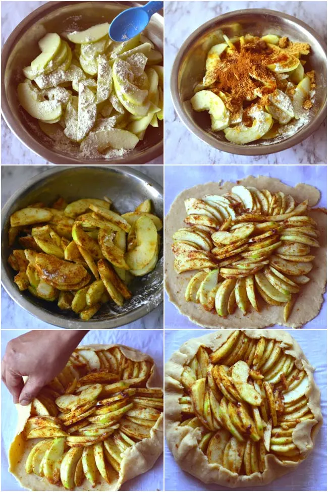 Making apple galette or apple crostata