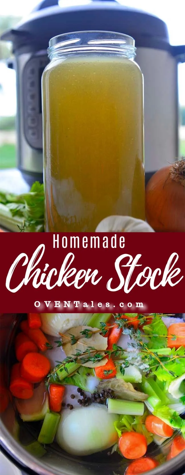 Home made chicken stock - easily made in a pressure cooker