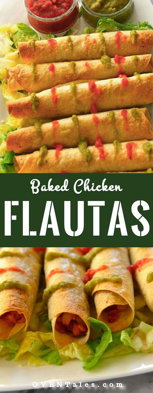 Deliciously crunchy and light chicken Flautas / taquitos