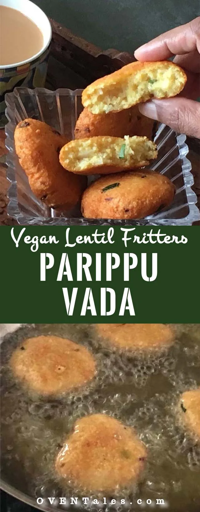 Vegan lentil fritters - Parippu Vada