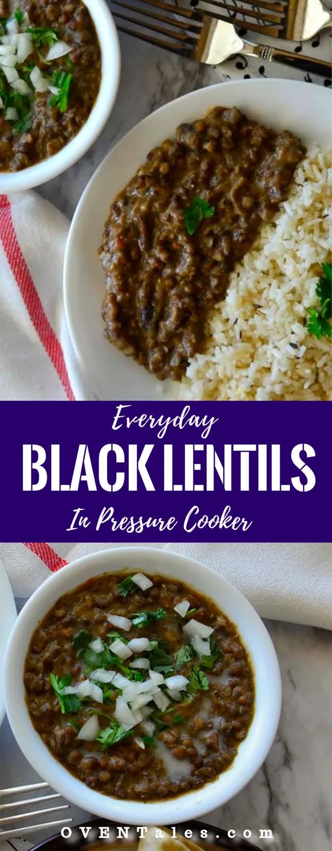 Everyday Black Lentils , Creamy , vegan and easy to make in pressure cooker