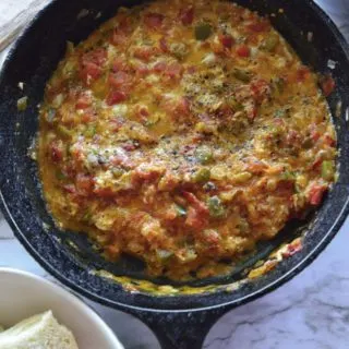 Menemen - Turkish egg scramble with tomatoes and eggs