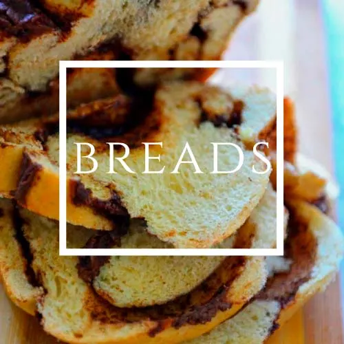 Breads written on an image of sliced bread
