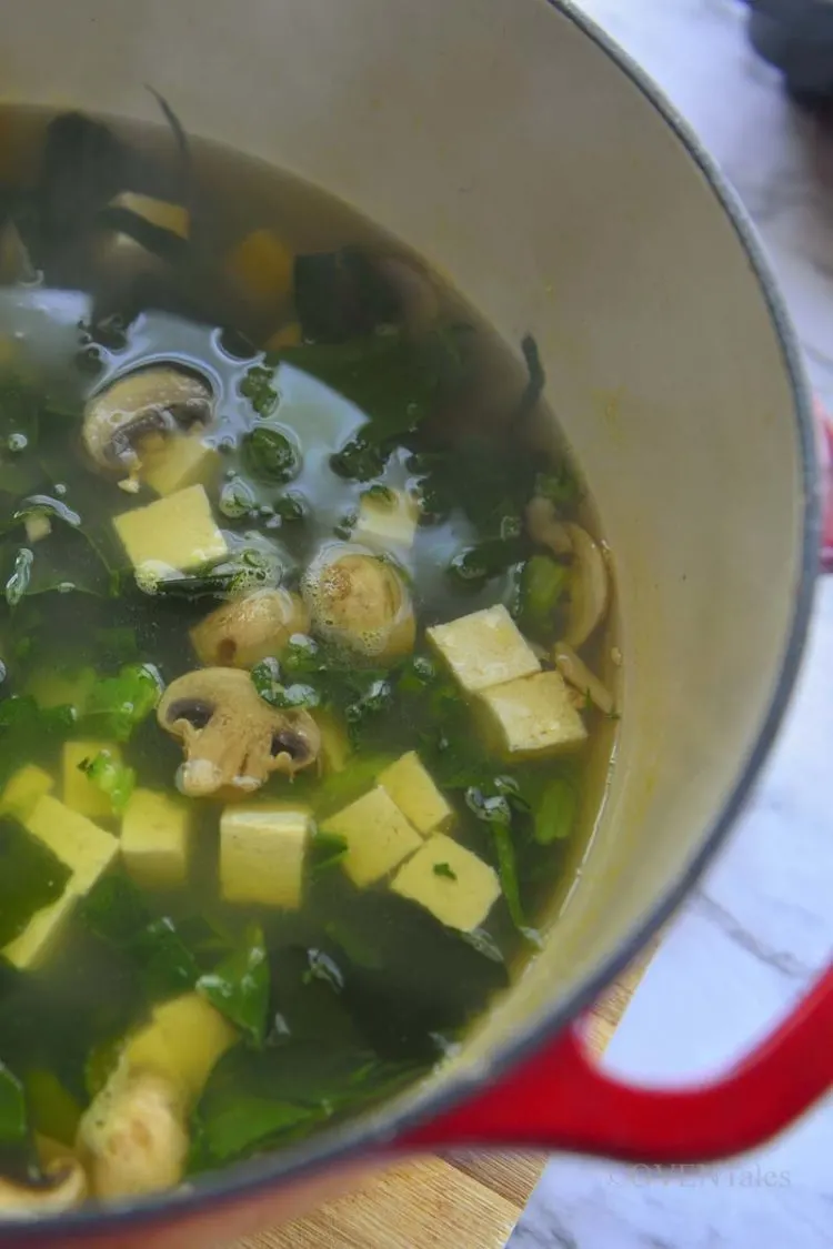 Miso soup in the pot